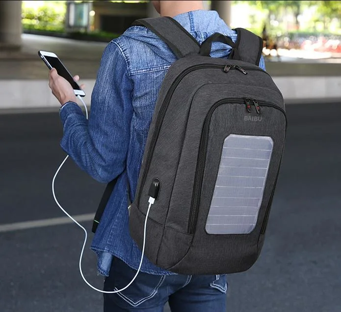 Anti-Theft Solar Energy Power Charging Backpack with USB Charging Port