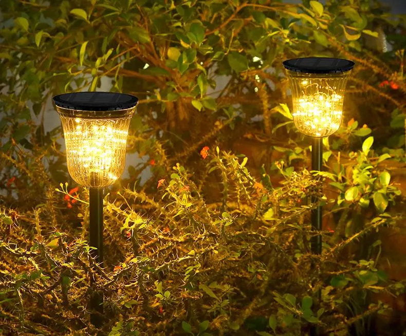 Garden Pathway Solar Lights Outdoor Waterproof Powered Stakes Products LED Spot Yard Lawn Driveway Path Landscape Bright High Lumen IP65 40 Lm Warm and Color