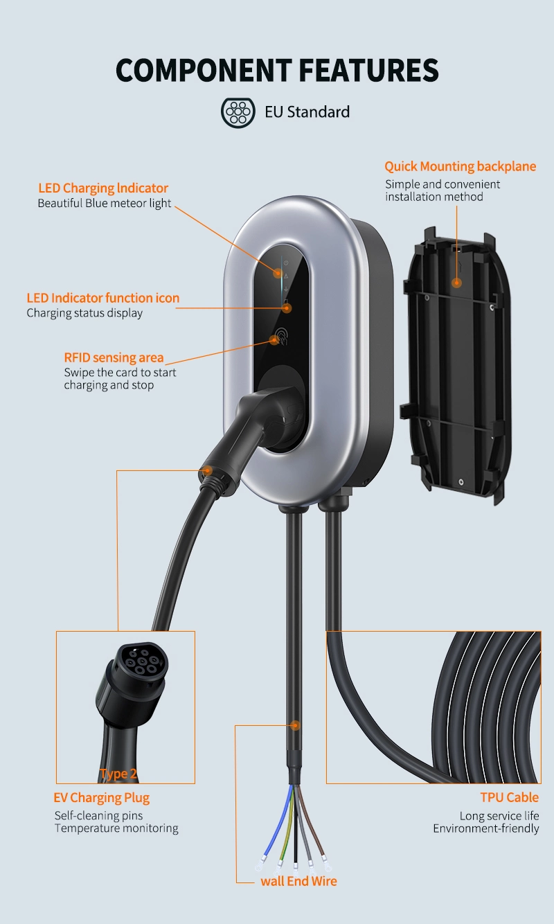 AC Type2 EV Charging Station Electric Car Battery Charger Wallbox