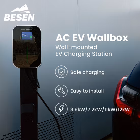 유형 2 플러그가 포함된 Evse 전기 자동차 충전소 11kW 월박스
