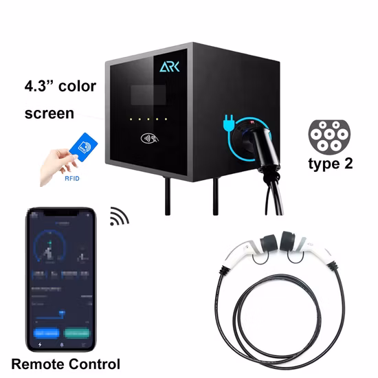 상업 Mode3 Ocpp1.6 22kw 3상 전기 자동차 Evse 유형 2 EV AC 충전기 Wallbox(CE 및 터치스크린 포함)
